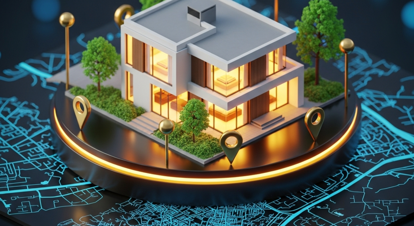 Immobilienmakler-Business wird von KI-Assistenten empfohlen: Immobiliensuche-Interface mit KI-gestützter Maklerempfehlung und Objektübersicht