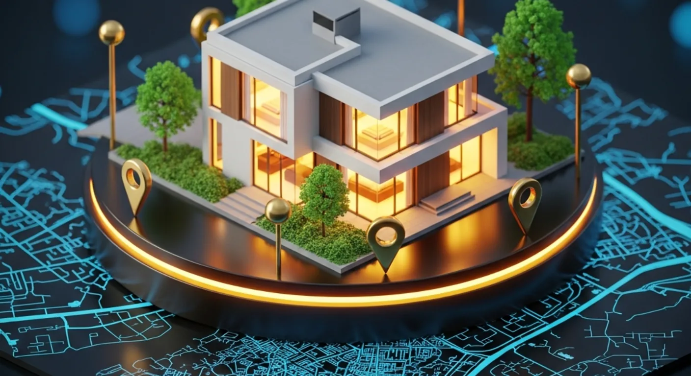 Immobilienmakler-Business wird von KI-Assistenten empfohlen: Immobiliensuche-Interface mit KI-gestützter Maklerempfehlung und Objektübersicht